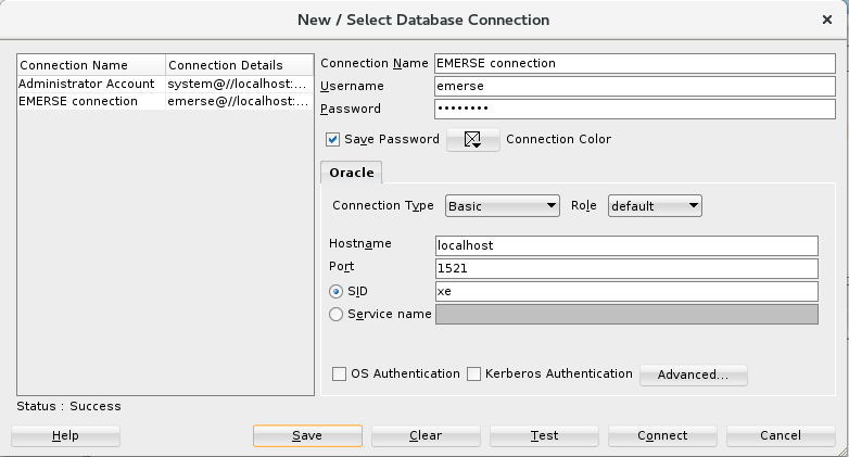 Oracle admin account