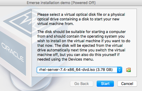 loading the RHEL DVD iso file