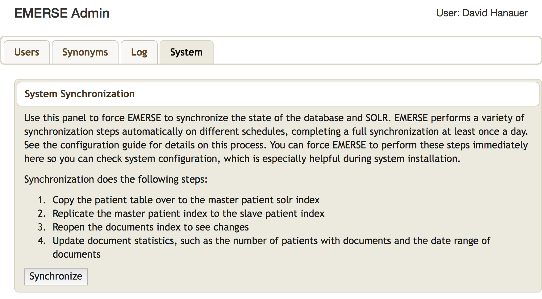 System Synchronization feature